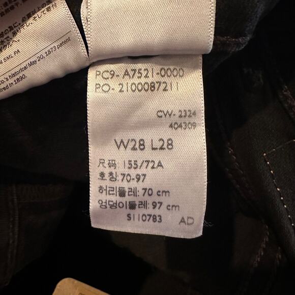 Levi’s 721 Utility High Rise Skinny Jeans Women’s 28x28 Black Stretch New - Picture 8 of 8